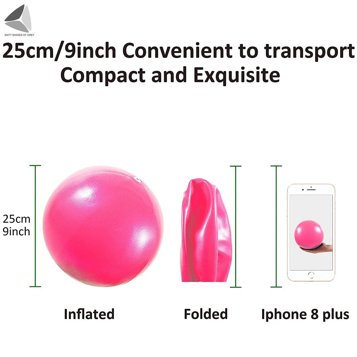 9.84 Inch Pilates Exercise Ball, anti Burst