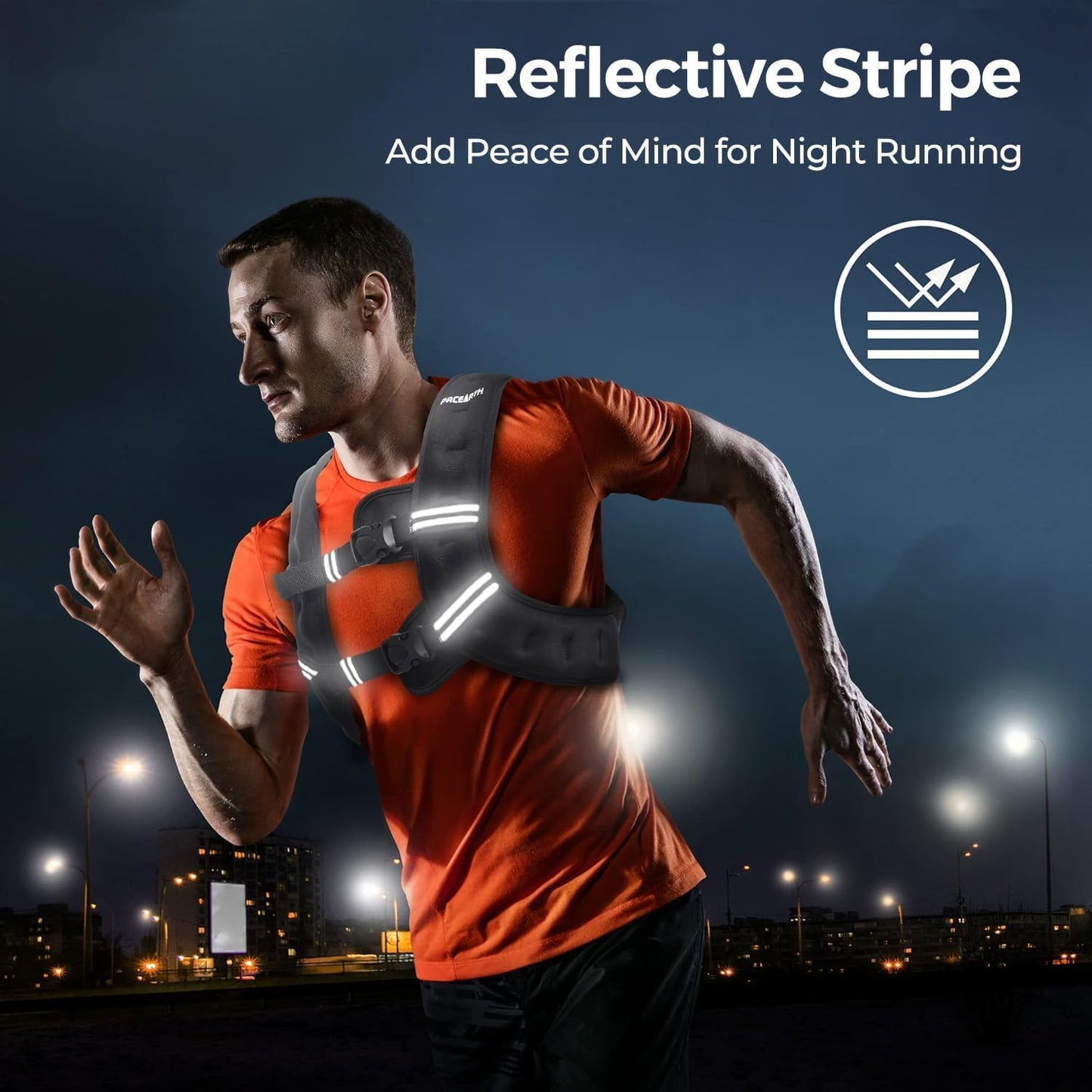 Weighted Vest,4Lb/6Lb/10Lb/12Lb/16Lb/20Lb/25Lb/30Lb Weight Vest with Reflective Stripe