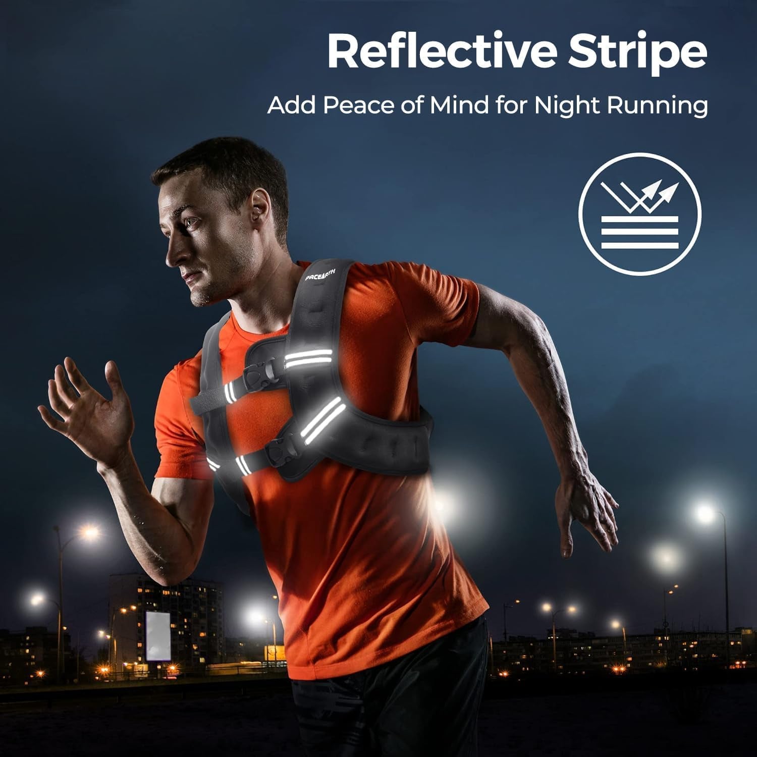 Weighted Vest,4Lb/6Lb/10Lb/12Lb/16Lb/20Lb/25Lb/30Lb Weight Vest with Reflective Stripe