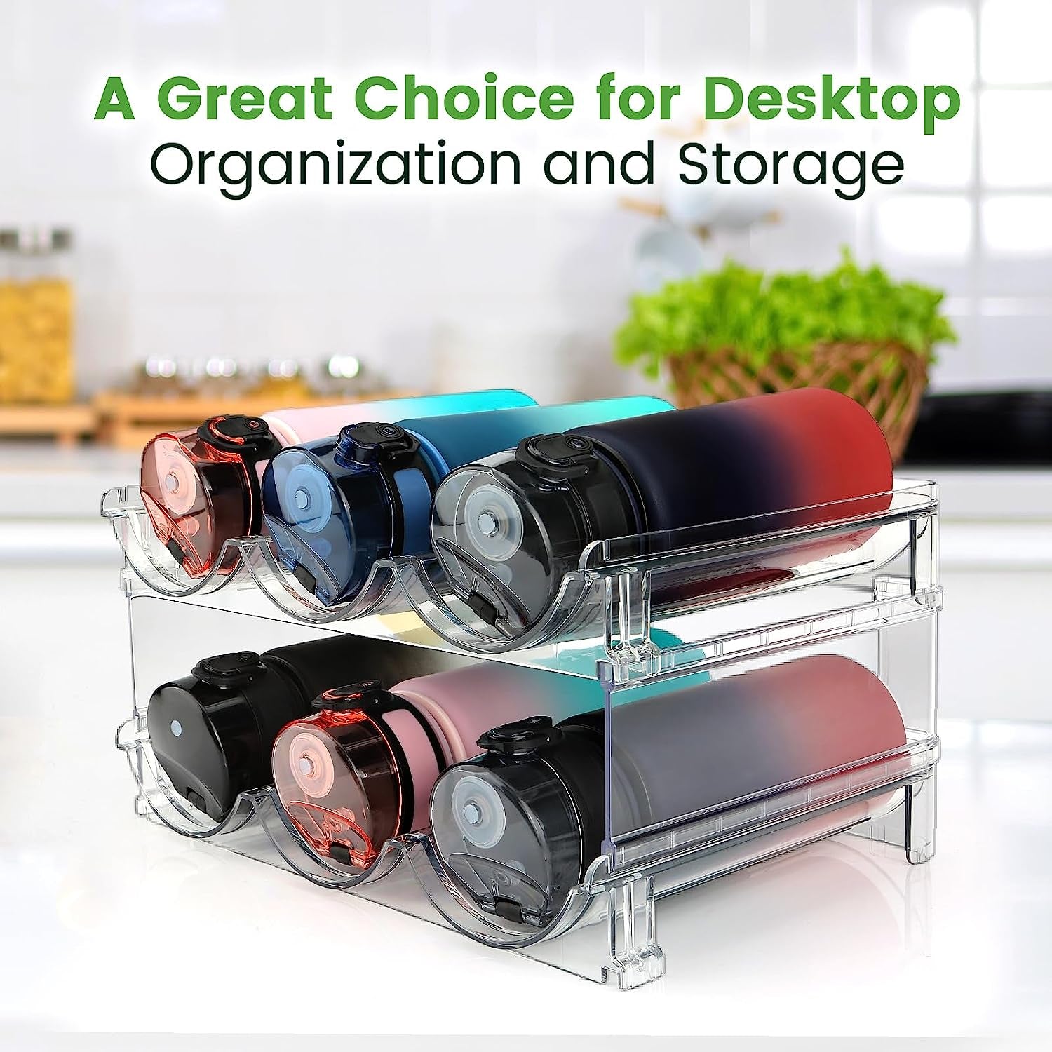 Water Bottle Organizer for Cabinet, Water Bottle Storage Organizer,