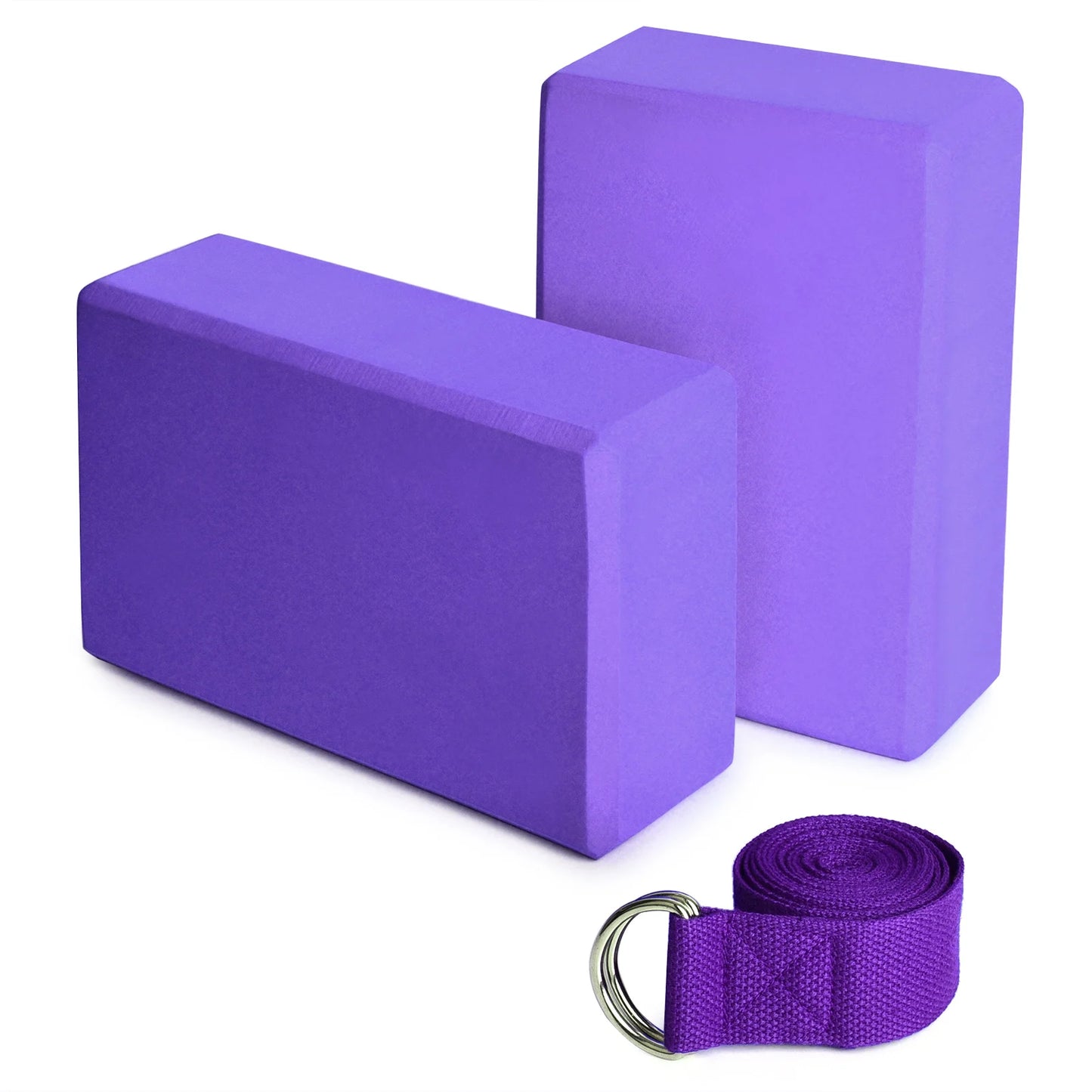 2 Pack Yoga Blocks with Yoga Strap EVA Foam