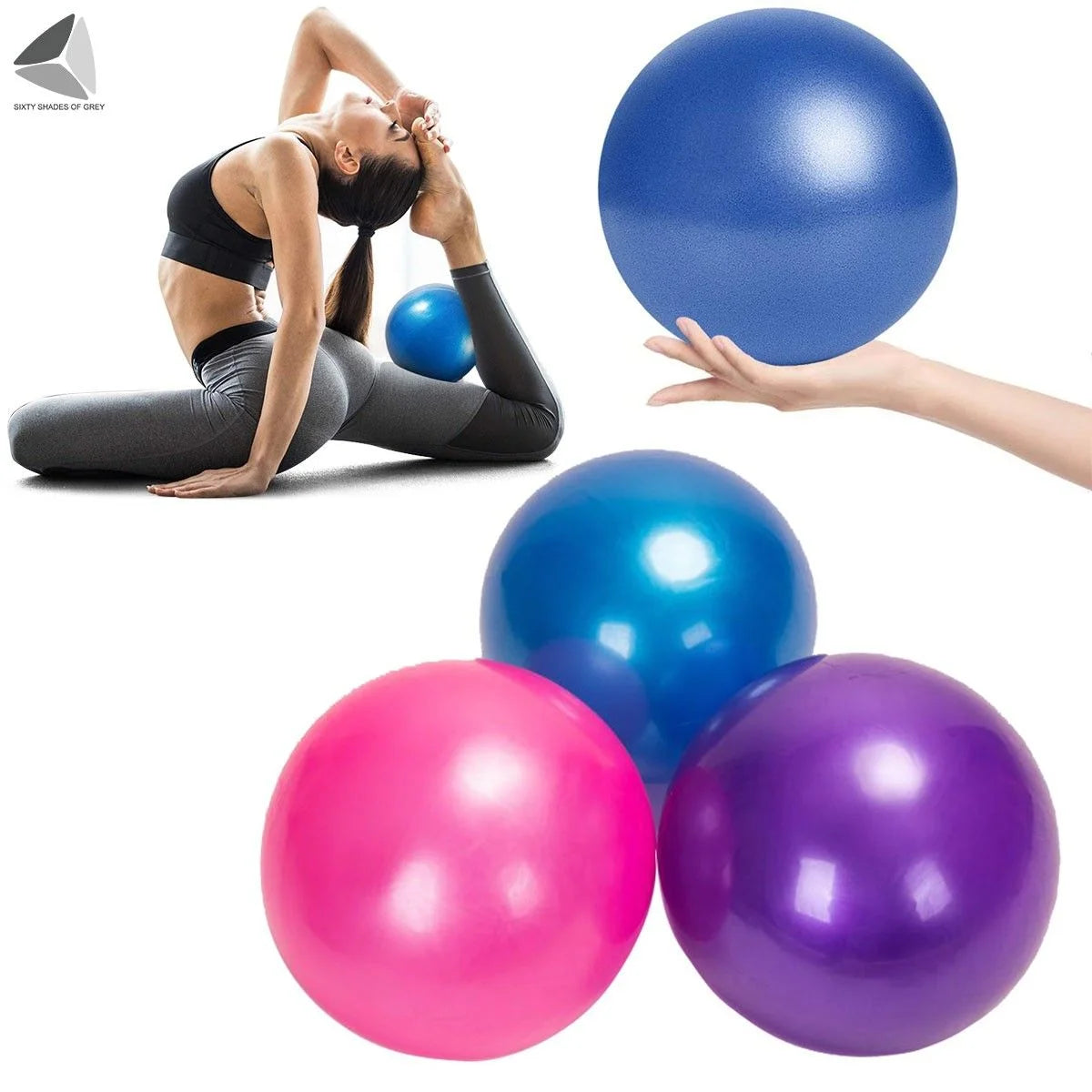 9.84 Inch Pilates Exercise Ball, anti Burst