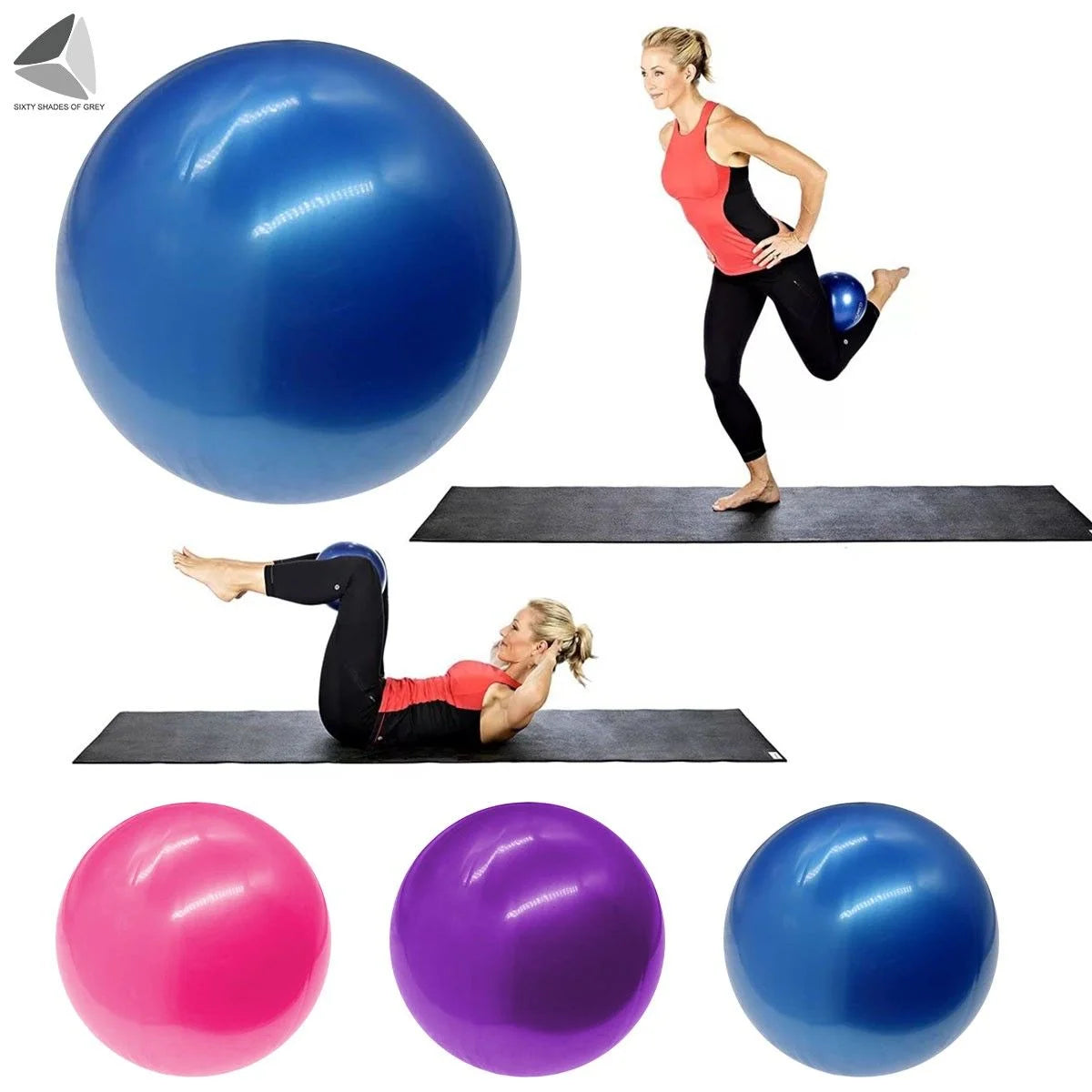 9.84 Inch Pilates Exercise Ball, anti Burst