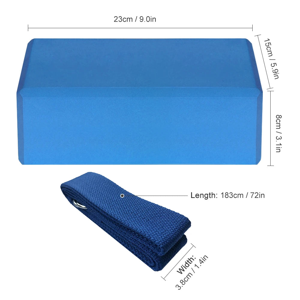 2 Pack Yoga Blocks with Yoga Strap EVA Foam