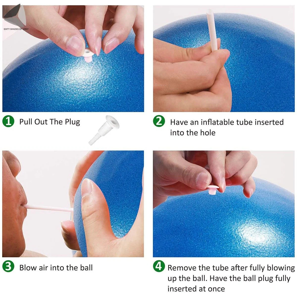 9.84 Inch Pilates Exercise Ball, anti Burst