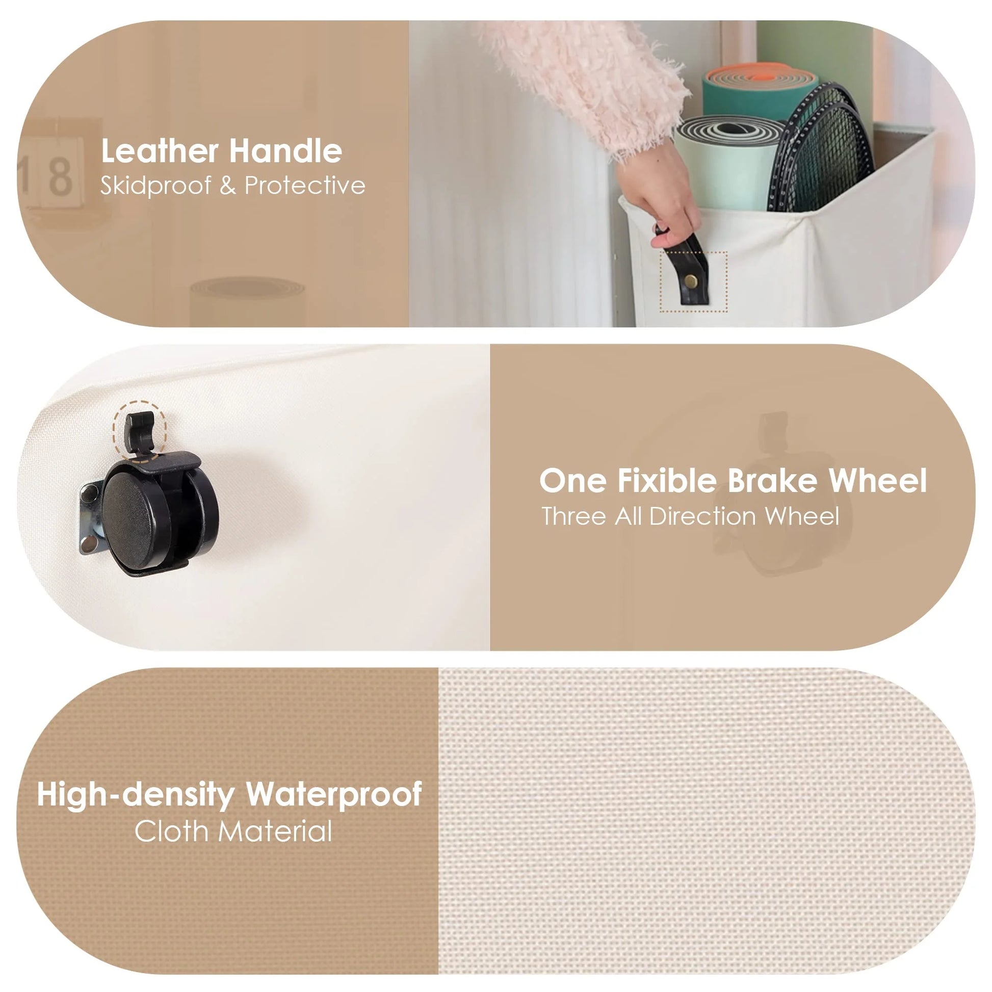 Yoga Mat Storage Rack, 22’’ Large Yoga Mat Holder with Wheels, White