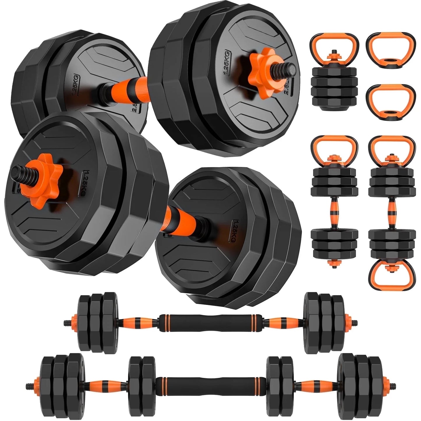 66Lb 4-In-1 Adjustable Dumbbells Set Free Weight Set, Fitness Exercises for Home Gym Suitable Men/Women